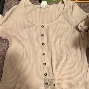 Striped Button-Down Top